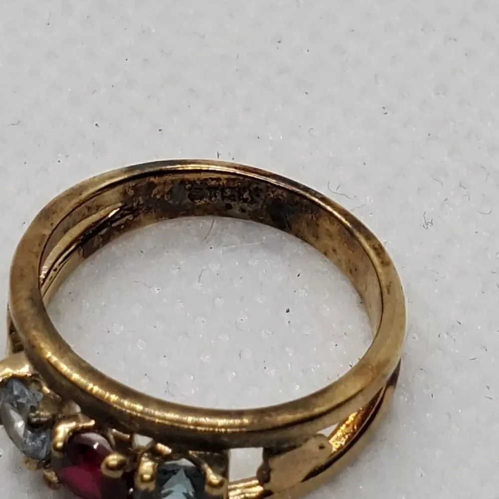 Sterling Silver Gold Plated, Spinel & Aquamarine Ring